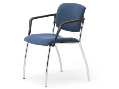 LAILA - Upholstered chrome steel and fabric chair _ Leyform