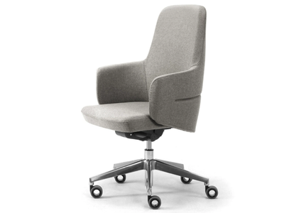 OPERA - Height-adjustable wool executive chair with armrests _ Leyform