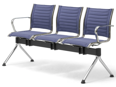 ORIGAMI TD - Freestanding steel beam seating with armrests _ Leyform