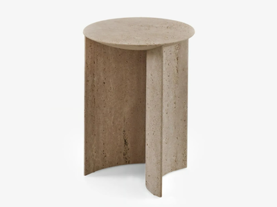 APUSO & RONDONE - Round travertine coffee table _ Ligne Roset