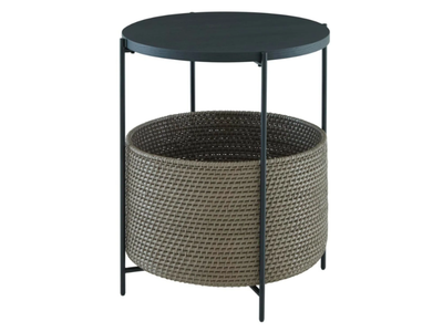 CESTINO - Round steel and wood coffee table with storage space _ Ligne Roset