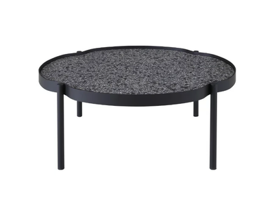 MALLEA - Round metal coffee table with granite top _ Ligne Roset