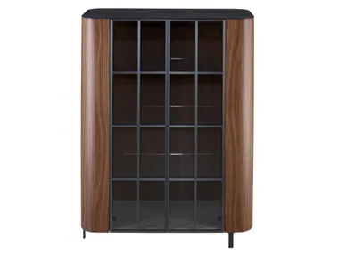 POSTMODERNE - Wood and glass display cabinet _ Ligne Roset