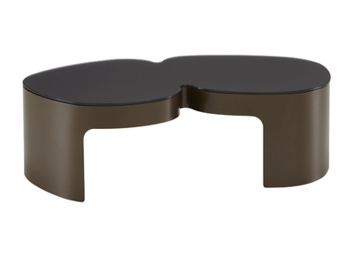 PUKKA - Tempered glass and wood coffee table _ Ligne Roset