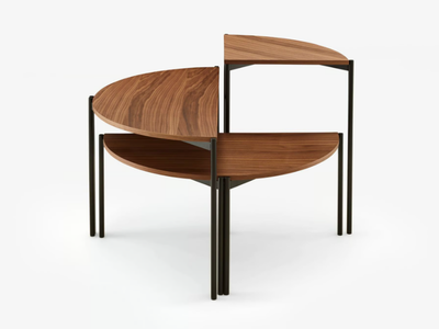 QUADRAN - Walnut coffee table _ Ligne Roset
