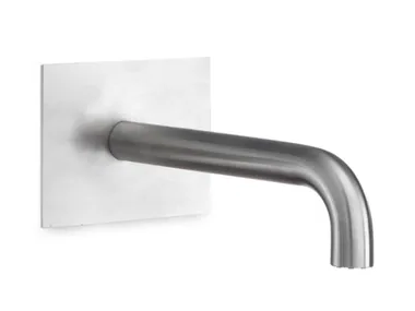 CANNE 211 - Wall-mounted stainless steel bathtub spout with plate _ Linki