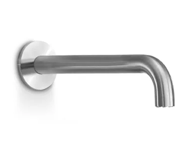 CANNE 225 - Wall-mounted stainless steel bathtub spout with plate _ Linki