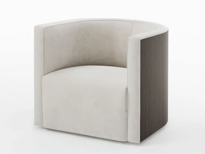 CONFIDENT WOOD - Wooden and leather amrchair _ Living Divani