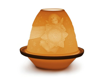 ANGEL WITH STAR AND PLATE - Cordless porcelain table lamp _ Lladró