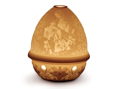 MADONNA OF THE FLOWERS - Cordless porcelain table lamp _ Lladró