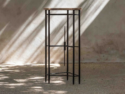 GOL004 - Travertine high side table _ LO Contemporary