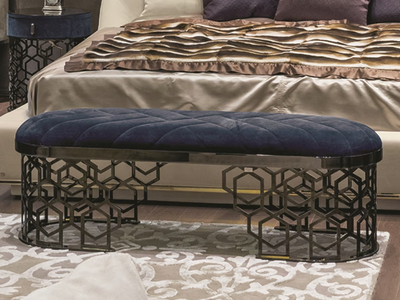 AMANDA - Upholstered leather bench _ Longhi