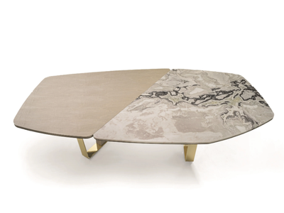 KEOPE - Marble and wood table _ Longhi