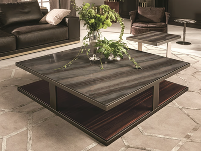 LAYER - Square marble coffee table _ Longhi