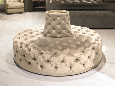 MIUR - Tufted round fabric bench _ Longhi