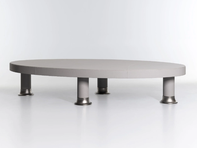 DROP - Low oval leather coffee table _ Lorenzo Tondelli