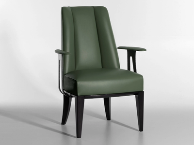 MAUA - Leather chair with armrests _ Lorenzo Tondelli