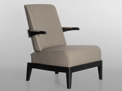 SAFFRON - Leather armchair with armrests _ Lorenzo Tondelli