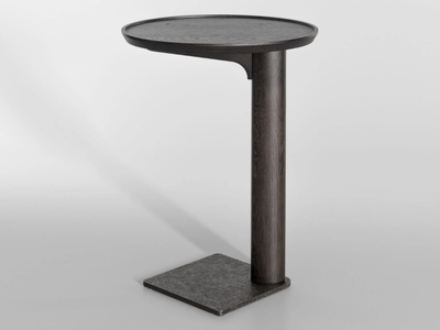 TISBE - Round oak side table _ Lorenzo Tondelli