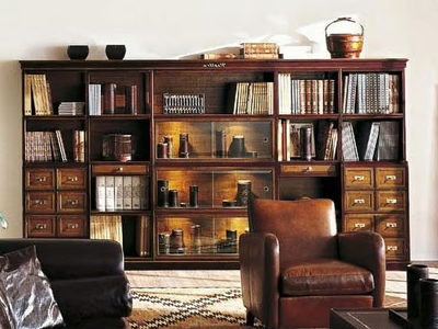 REPLICA - Sectional cherry wood bookcase with drawers _ L'Origine