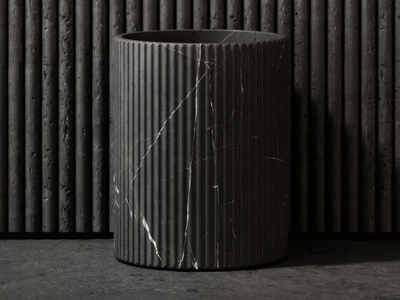 BIJOUX - Pietra Grey marble bathroom waste bin _ LUSSO