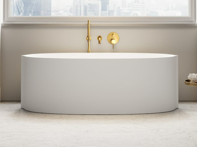 CIELO - Freestanding oval Resin Stone bathtub _ LUSSO