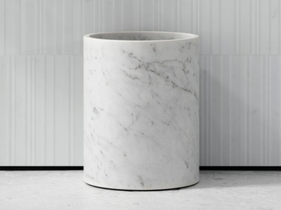 CLICHE - Carrara marble bathroom waste bin _ LUSSO