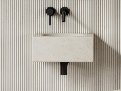 COCO - Wall-mounted Crema Marfil marble washbasin _ LUSSO