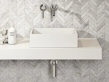 CUBE - Countertop square Resin Stone washbasin _ LUSSO