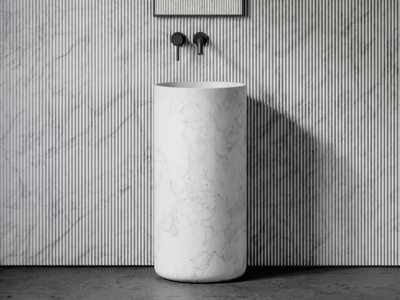 DESIGNO - Freestanding round Carrara marble washbasin _ LUSSO