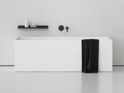ETHOS - Freestanding rectangular Resin Stone bathtub _ LUSSO