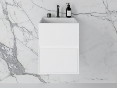 ETHOS - Wall-mounted Resin Stone vanity unit with drawers _ LUSSO