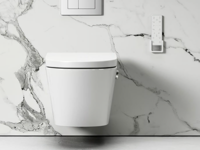 INTELLISMART - Wall-hung rimless ceramic toilet with bidet _ LUSSO