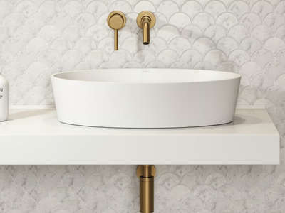 KURV - Countertop oval Resin Stone washbasin _ LUSSO