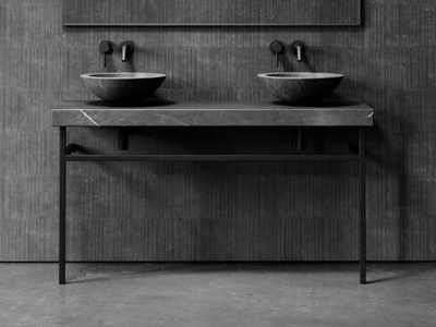 LOMAZZO - Double Pietra Grey marble washbasin countertop _ LUSSO