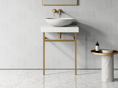 LOMAZZO - Single Carrara marble washbasin countertop _ LUSSO