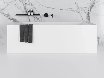MENSOLA - Freestanding rectangular Resin Stone bathtub _ LUSSO