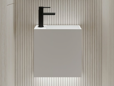 MODUL - Rectangular wall-mounted Resin Stone handrinse basin _ LUSSO