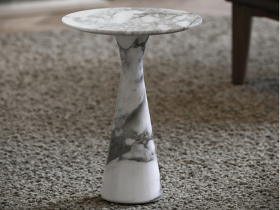 MONET - Round Arabescato marble coffee table _ LUSSO