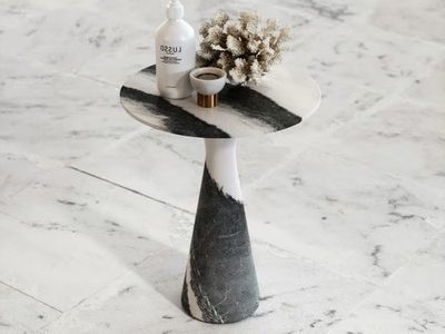 MONET - Round Panda marble coffee table _ LUSSO