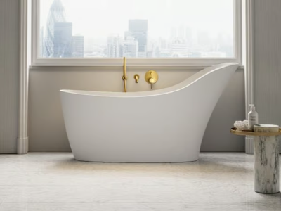 NAPOLI - Asymmetric freestanding Resin Stone bathtub _ LUSSO