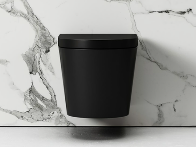 NERA - Wall-hung rimless ceramic toilet _ LUSSO