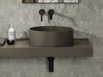 NUVO - Countertop round Resin Stone washbasin _ LUSSO