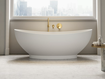 OASIS - Freestanding oval Resin Stone bathtub _ LUSSO
