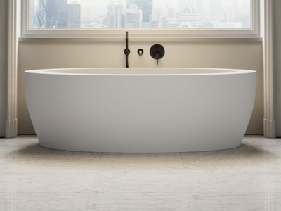 OCEAN - Freestanding oval Resin Stone bathtub _ LUSSO