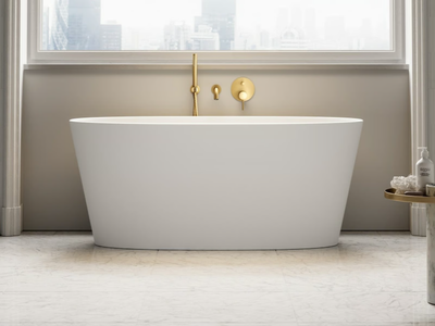 OVAL - Freestanding oval Resin Stone bathtub _ LUSSO