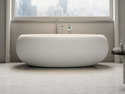 POD - Freestanding oval Resin Stone bathtub _ LUSSO