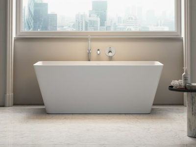 QUADRATO - Freestanding rectangular Resin Stone bathtub _ LUSSO