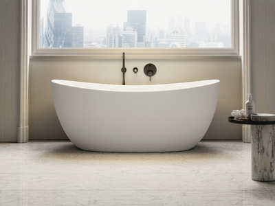 SOHO - Freestanding oval Resin Stone bathtub _ LUSSO