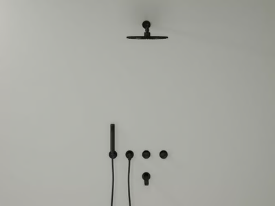 URBAN - Wall-mounted stainless steel bathtub set with individual rosettes _ LUSSO